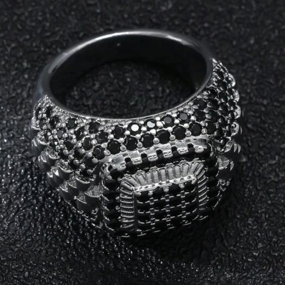 Geometric Ring For Men Silver Tone  (Copper) Jewelry SIZE 10 - Picture 2 of 2